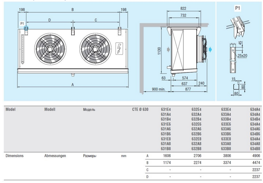 Повітроохолоджувач кубічний Eco Modine ECO CTE 634E8 ED DD0009028 фото