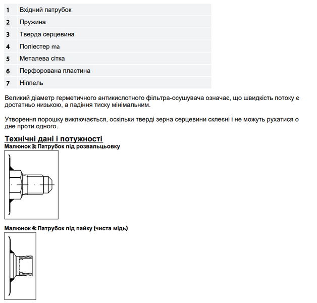 Антикислотный фильтр-осушитель Danfoss DAS 307 SVV (023Z1015) DD0009639 фото