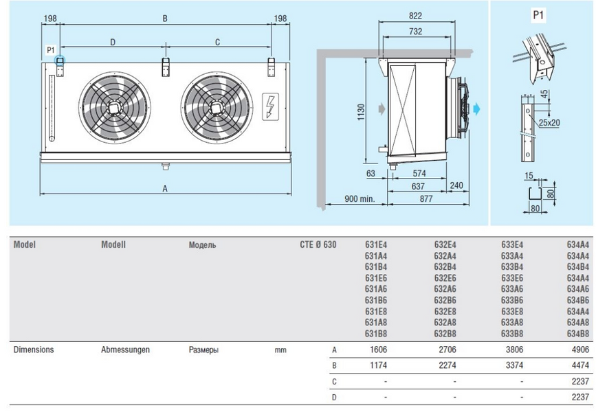 Повітроохолоджувач кубічний Eco Modine ECO CTE 634A8 ED DD0009029 фото