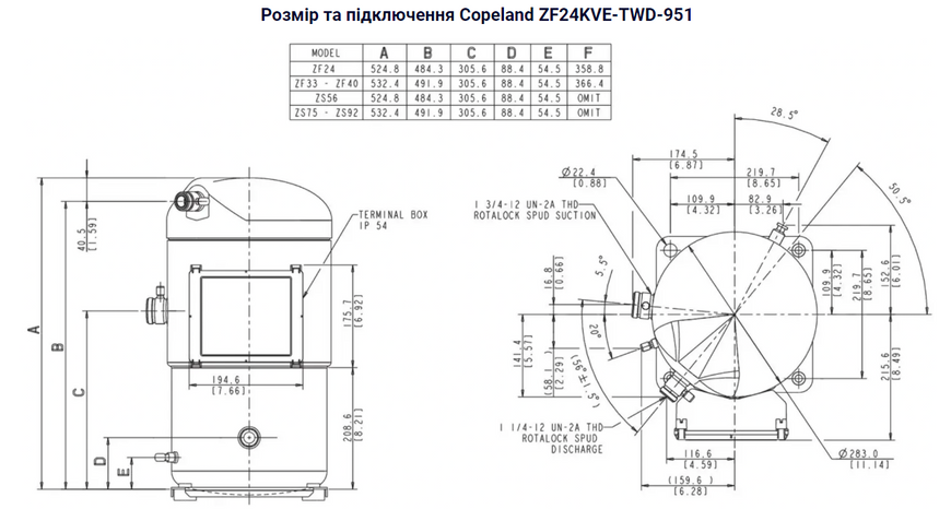 Спиральный компрессор Copeland Scroll ZF 24 KVE-TWD-951 DD0008575 фото