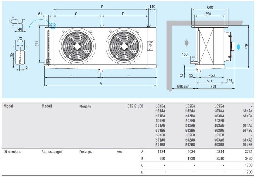 Воздухоохладитель кубический Eco Modine ECO CTE 502 A6 ED DD0008989 фото