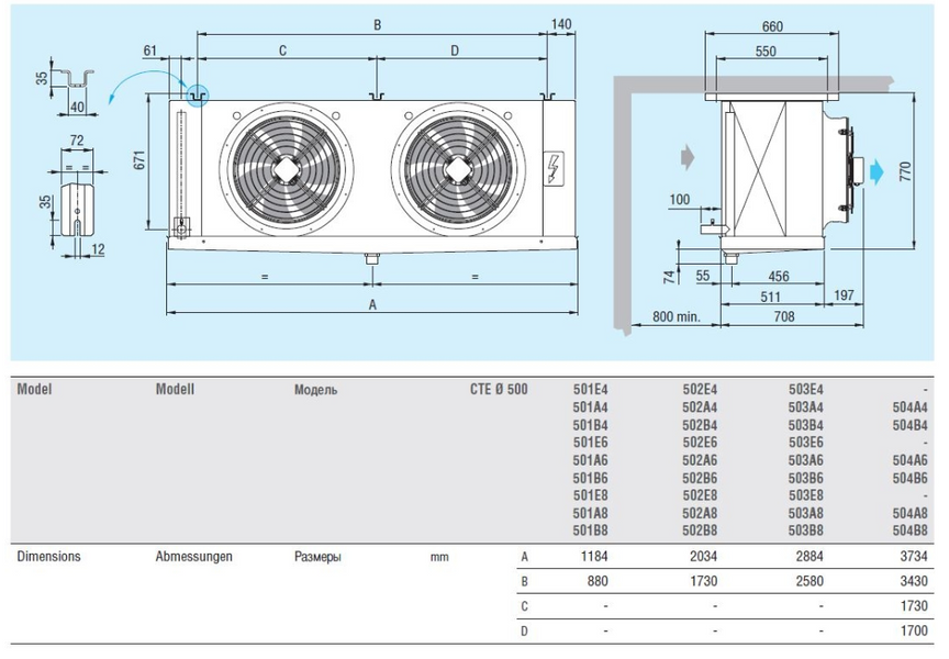 Воздухоохладитель кубический Eco Modine ECO CTE 504 A6 ED DD0008994 фото