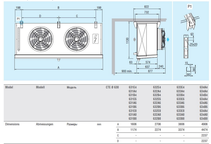 Повітроохолоджувач кубічний Eco Modine ECO CTE 632A8 ED DD0009023 фото