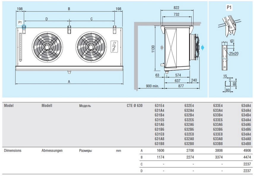 Повітроохолоджувач кубічний Eco Modine ECO CTE 633E8 ED DD0009025 фото